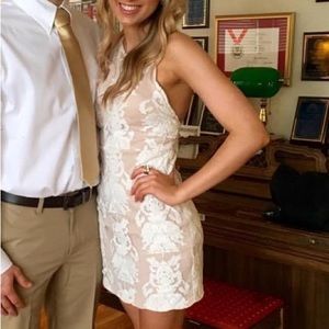 Lace Open Back Mini Dress